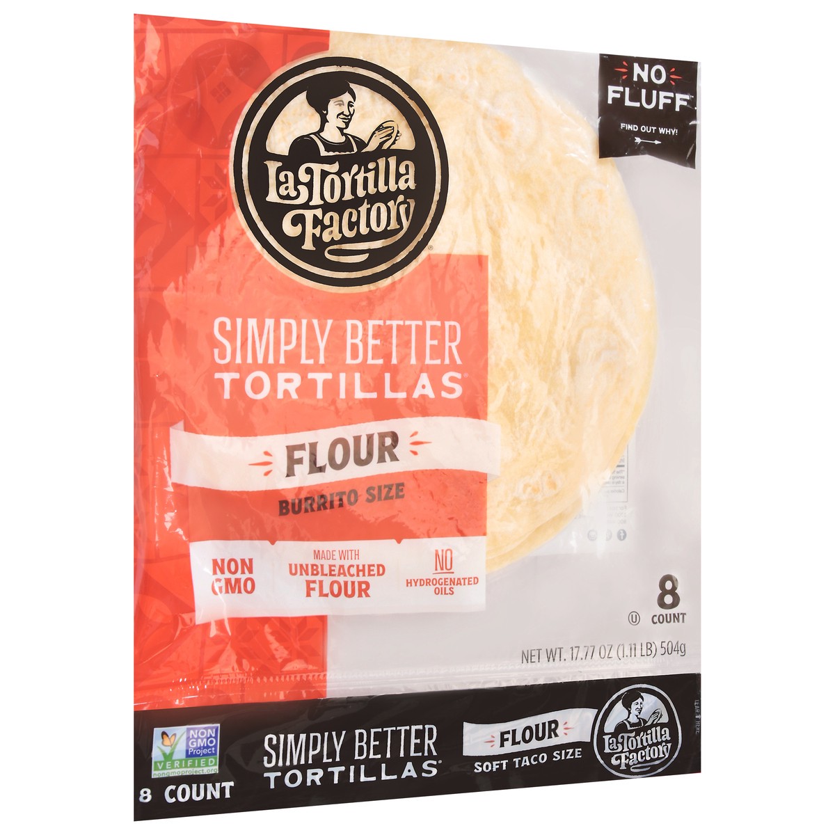 slide 4 of 14, La Tortilla Factory Simply Better Burrito Size Flour Tortillas 8 ea, 8 ct