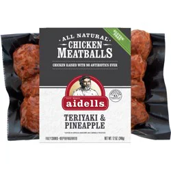 Aidells Chicken Meatballs, Teriyaki & Pineapple, 12 oz.