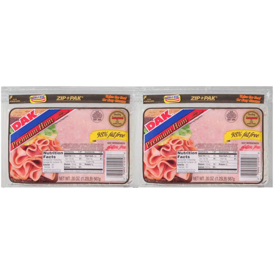 slide 1 of 6, Dak Premium Ham Sliced, 20 oz