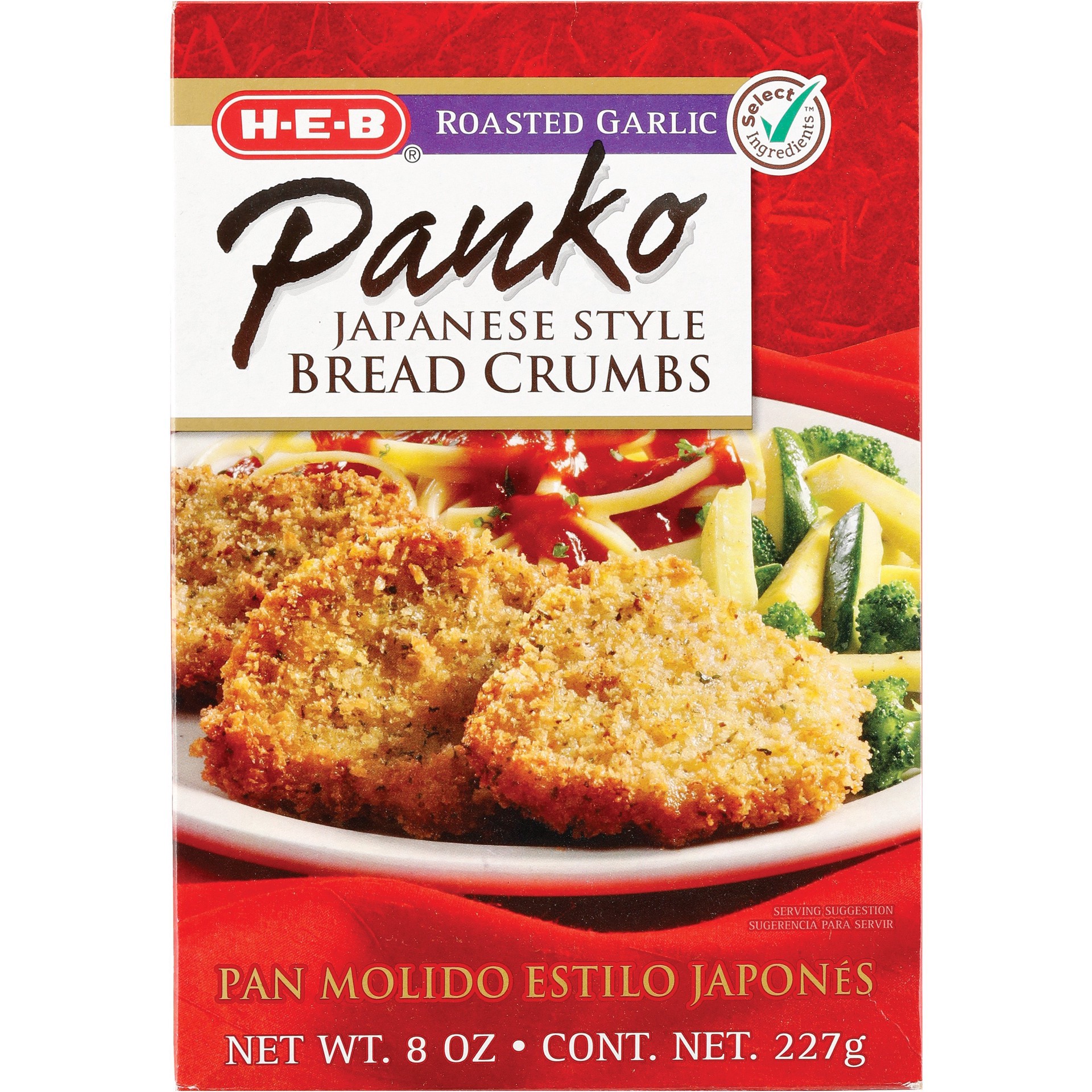 slide 1 of 1, H-E-B Roasted Garlic Panko Bread Crumbs, 8 oz