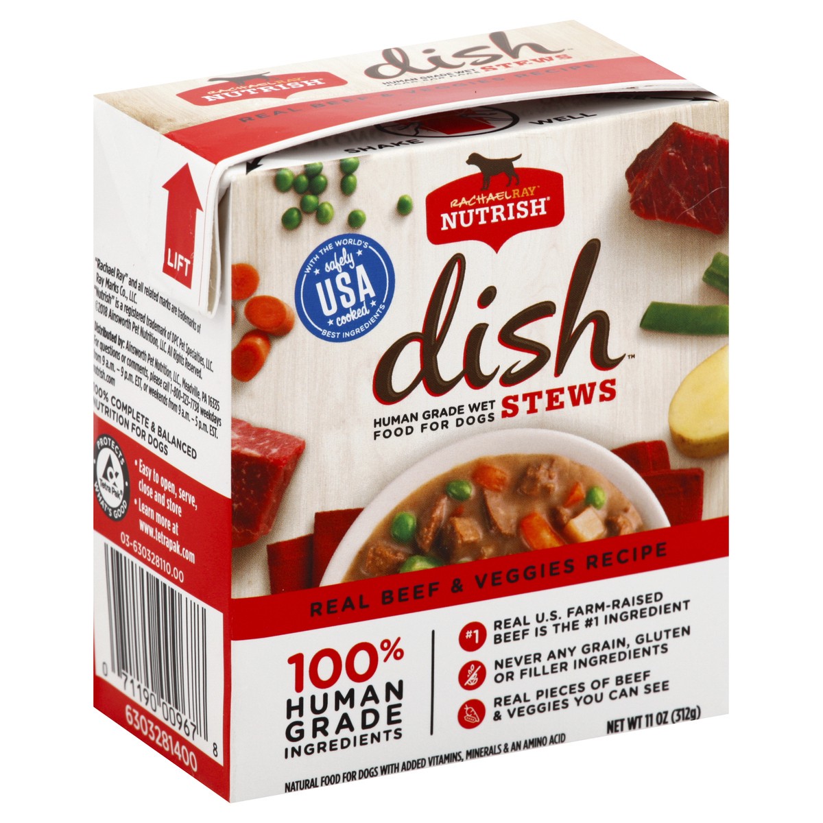 slide 4 of 5, Rachael Ray Nutrish DISH Stews Natural Grain Free Wet Dog Food, Real Beef & Veggies, 11 oz, 11 oz
