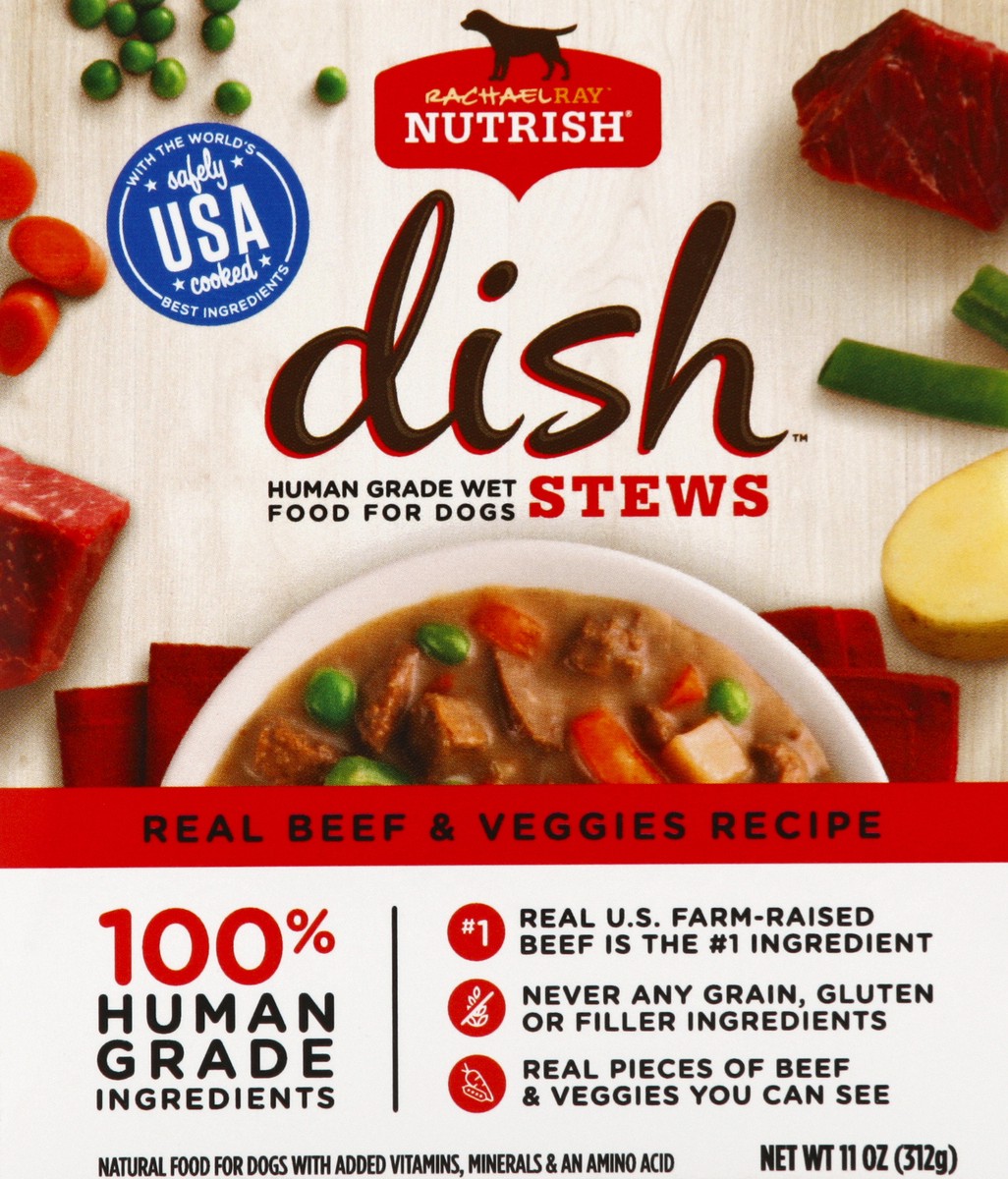 slide 5 of 5, Rachael Ray Nutrish DISH Stews Natural Grain Free Wet Dog Food, Real Beef & Veggies, 11 oz, 11 oz