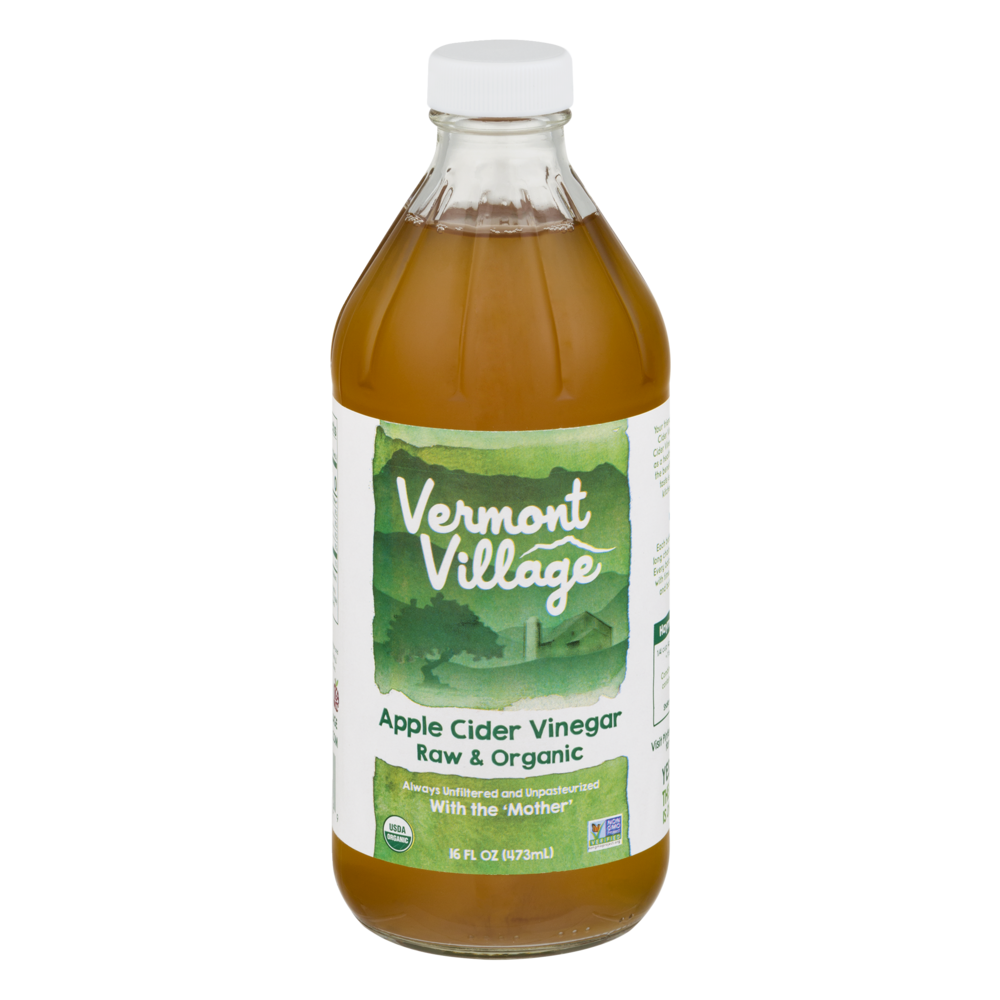 slide 1 of 1, Vermont Village Apple Cider Vinegar Raw & Organic, 16 oz