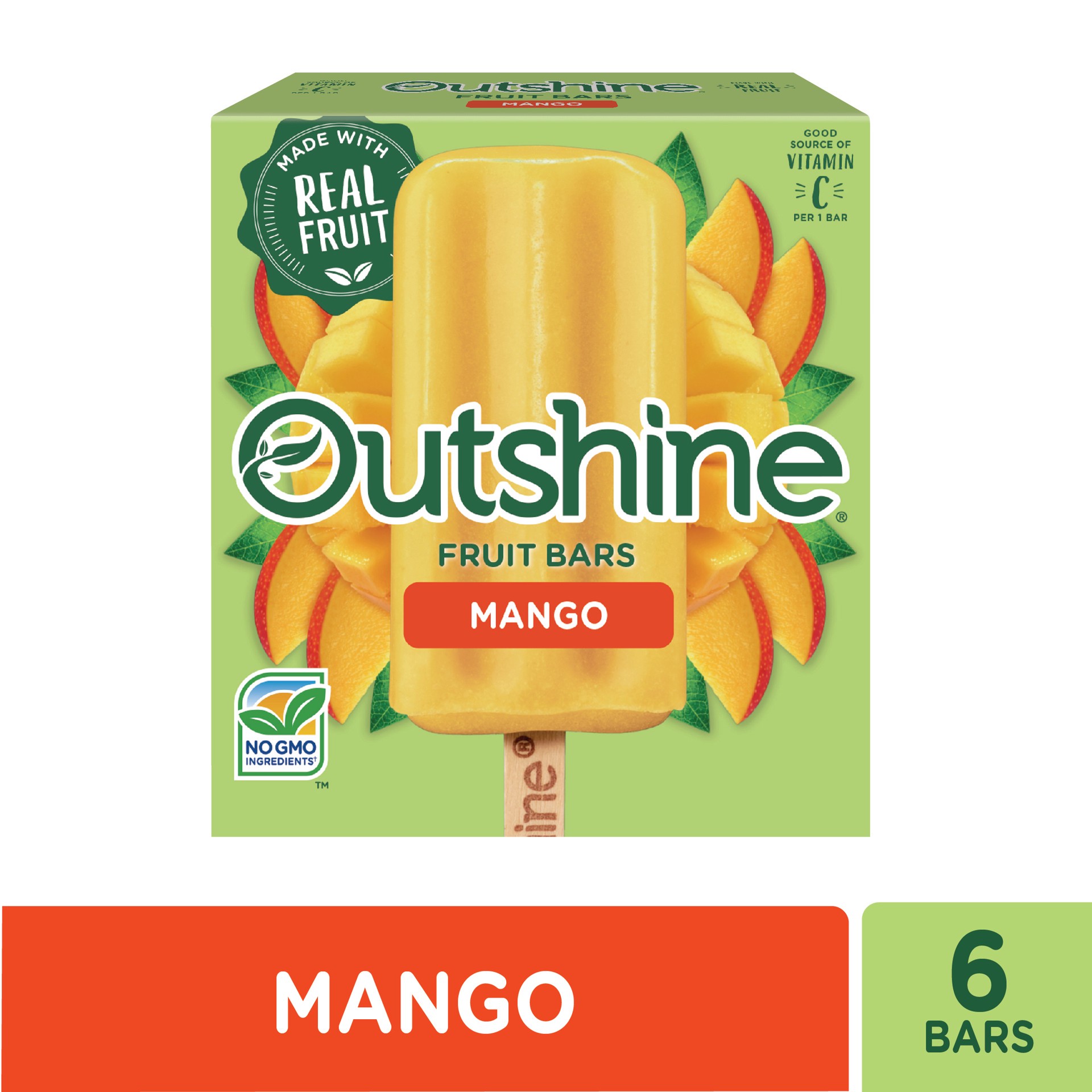 slide 2 of 5, OUTSHINE Mango Fruit Bars 6 ct Box, 6 ct