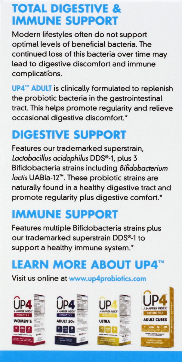slide 3 of 4, UP4 Adult Probiotics Dietary Supplement Capsules, 60 ct