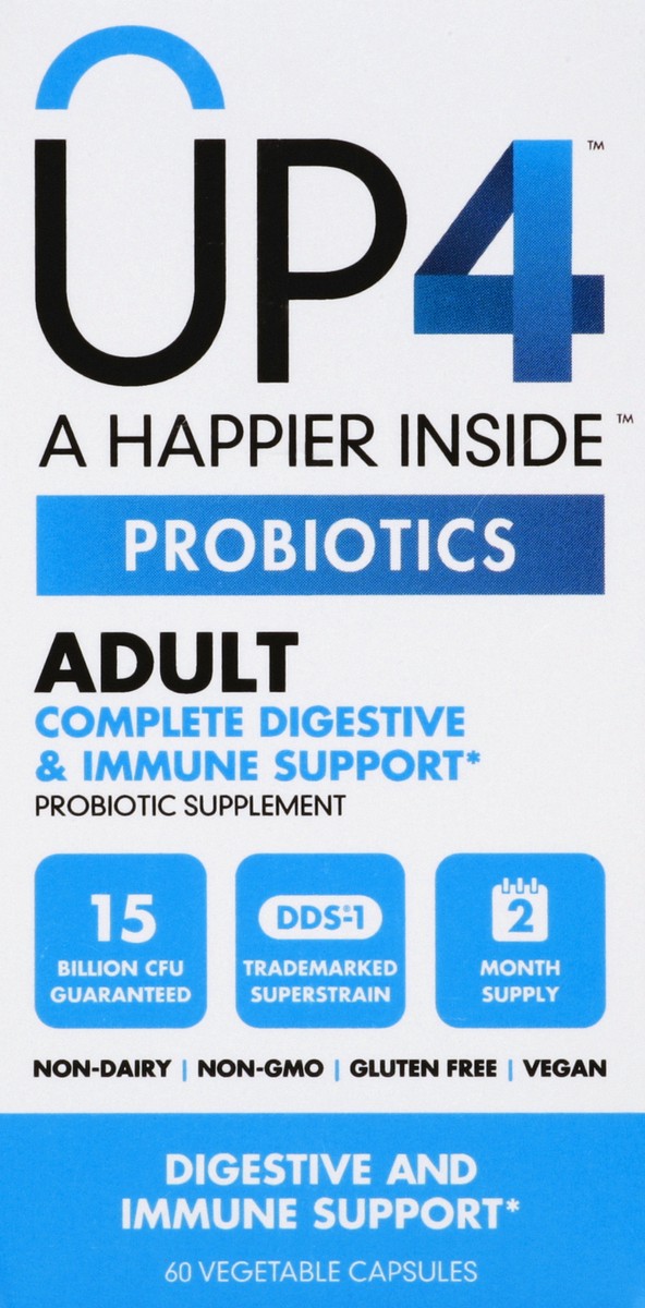 slide 4 of 4, UP4 Adult Probiotics Dietary Supplement Capsules, 60 ct