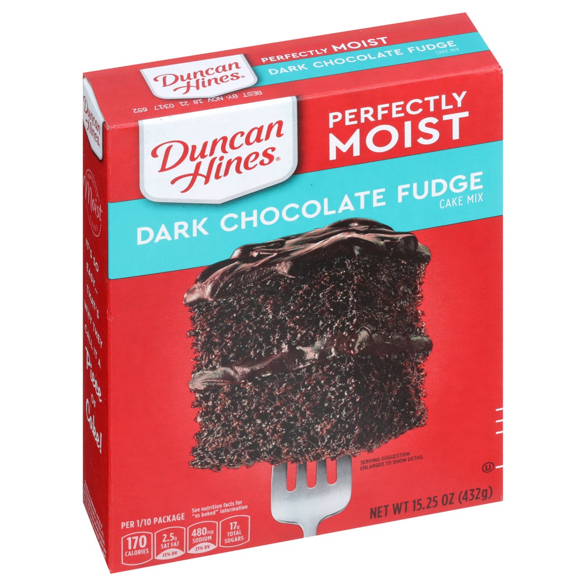 slide 6 of 9, Duncan Hines Dark Chocolate Fudge Cake Mix 15.25 oz, 15.25 oz