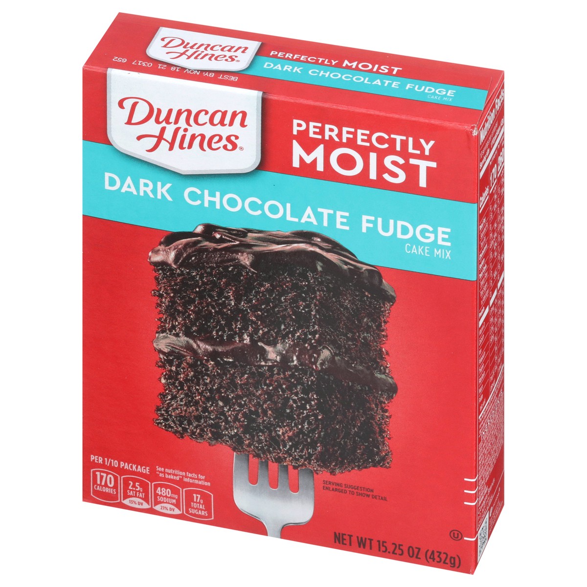 slide 7 of 9, Duncan Hines Dark Chocolate Fudge Cake Mix 15.25 oz, 15.25 oz