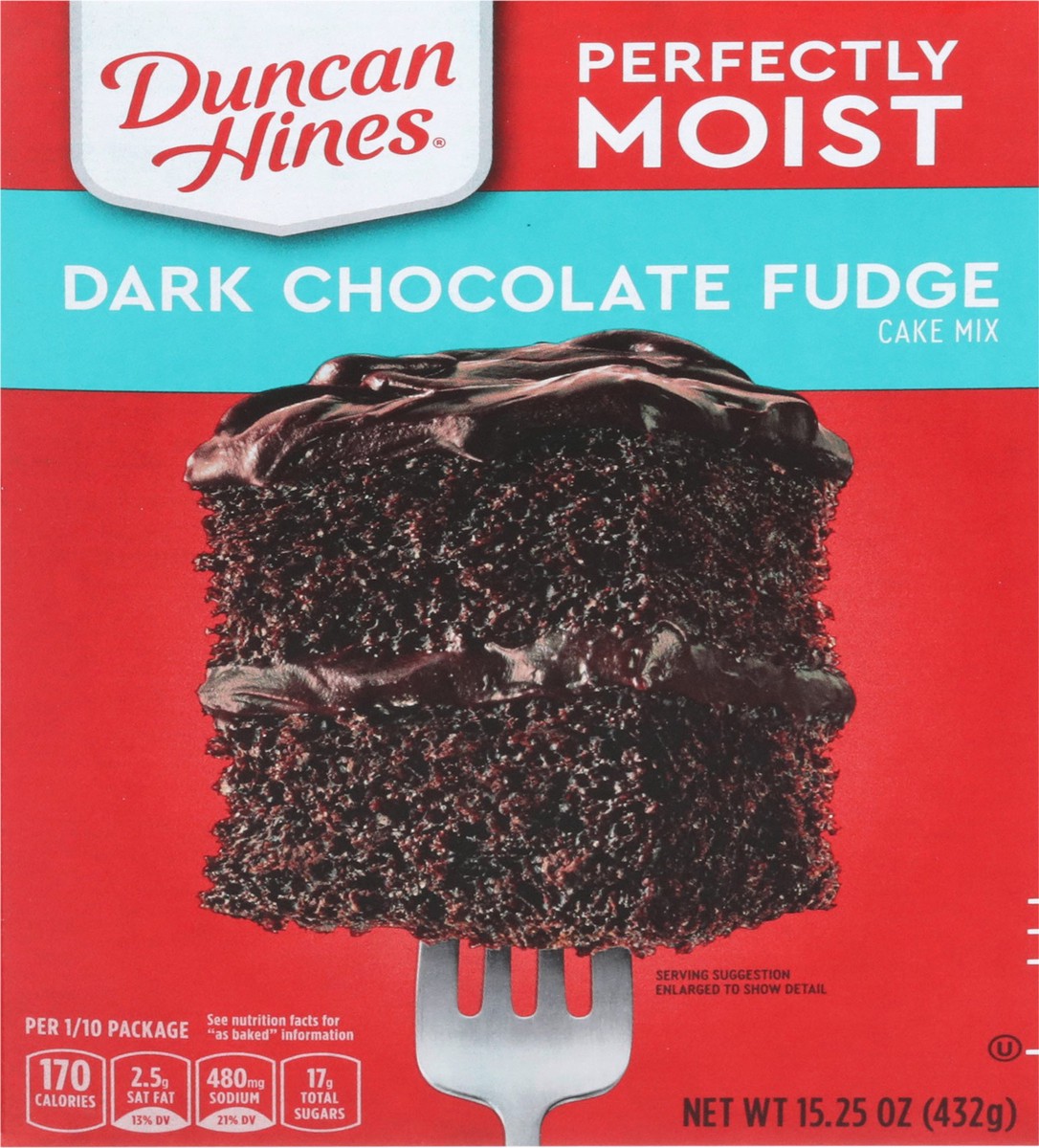 slide 8 of 9, Duncan Hines Dark Chocolate Fudge Cake Mix 15.25 oz, 15.25 oz