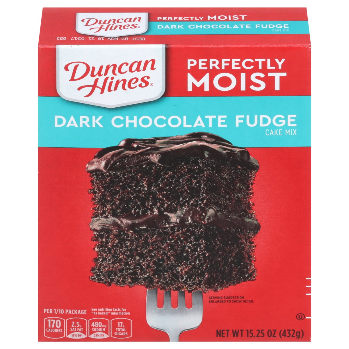 slide 1 of 9, Duncan Hines Dark Chocolate Fudge Cake Mix 15.25 oz, 15.25 oz