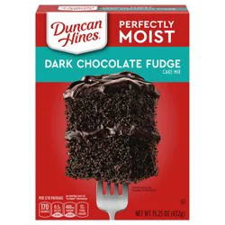 Duncan Hines Perfectly Moist Dark Chocolate Fudge Cake Mix, 15.25 oz
