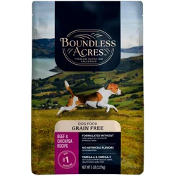 Boundless Acres Premium Grain-Free Beef & Chickpea Dry Dog Food, 5 lb