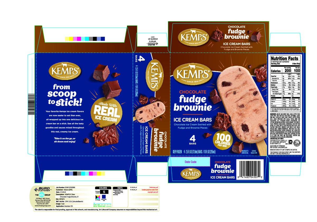 slide 3 of 15, Kemps Chocolate Fudge Brownie Ice Cream Bars,