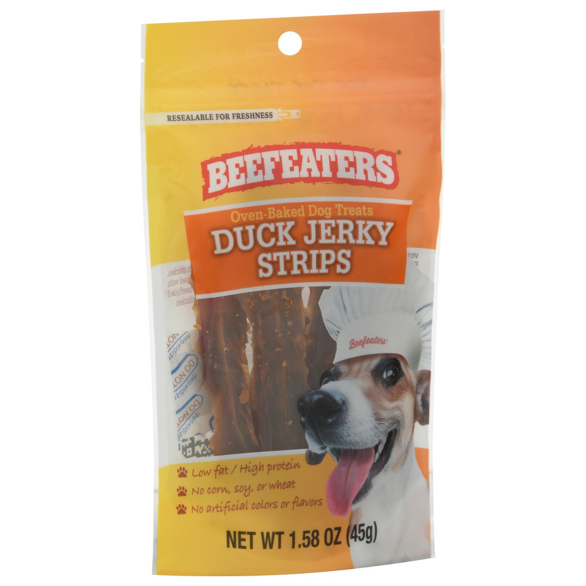 slide 9 of 9, Beefeaters Oven-Baked Duck Jerky Strips Dog Treats 1.58 oz, 1.58 oz