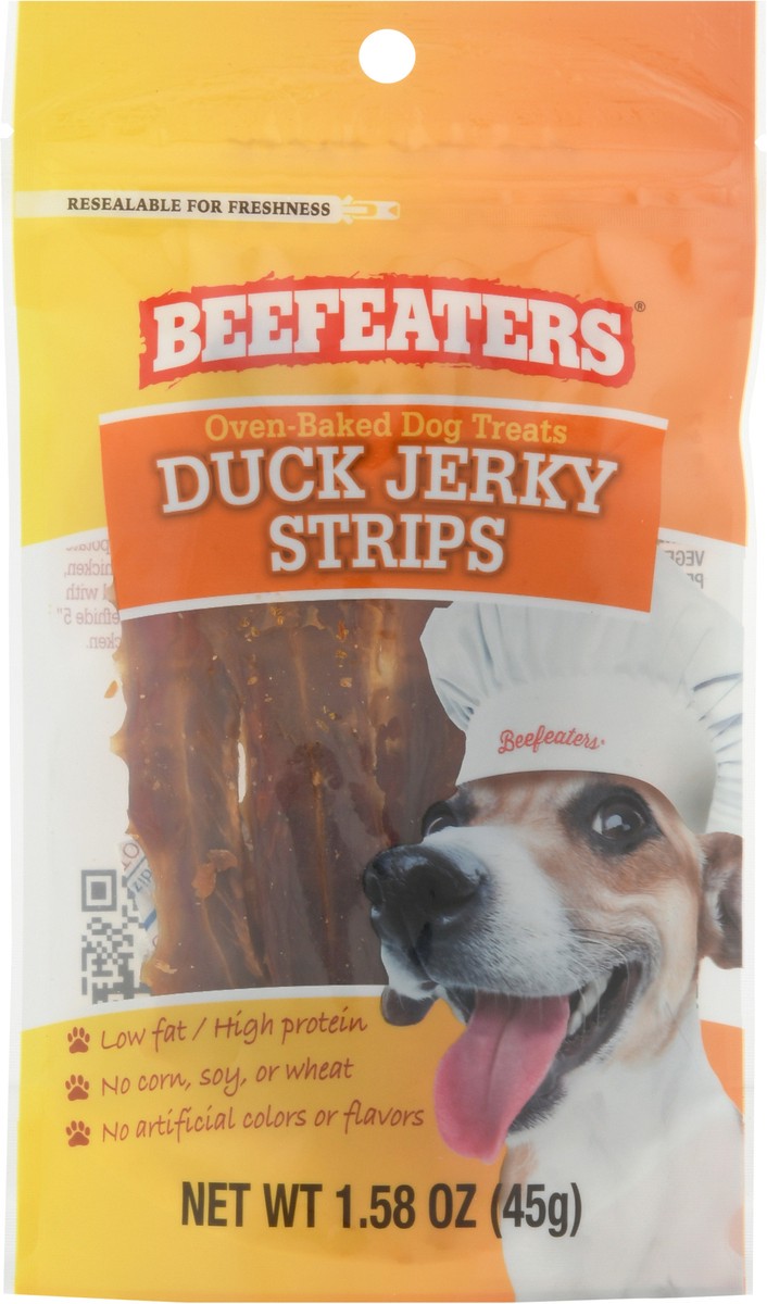 slide 3 of 9, Beefeaters Oven-Baked Duck Jerky Strips Dog Treats 1.58 oz, 1.58 oz