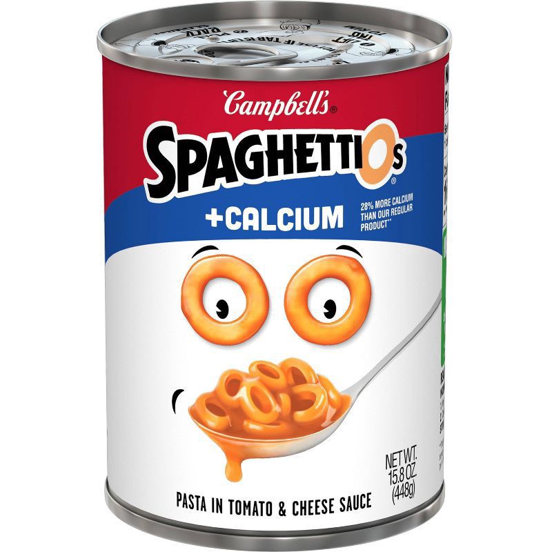 slide 1 of 5, Campbell's SpaghettiOs Original Canned Pasta Plus Calcium, 15.8 oz Can, 15.8 oz