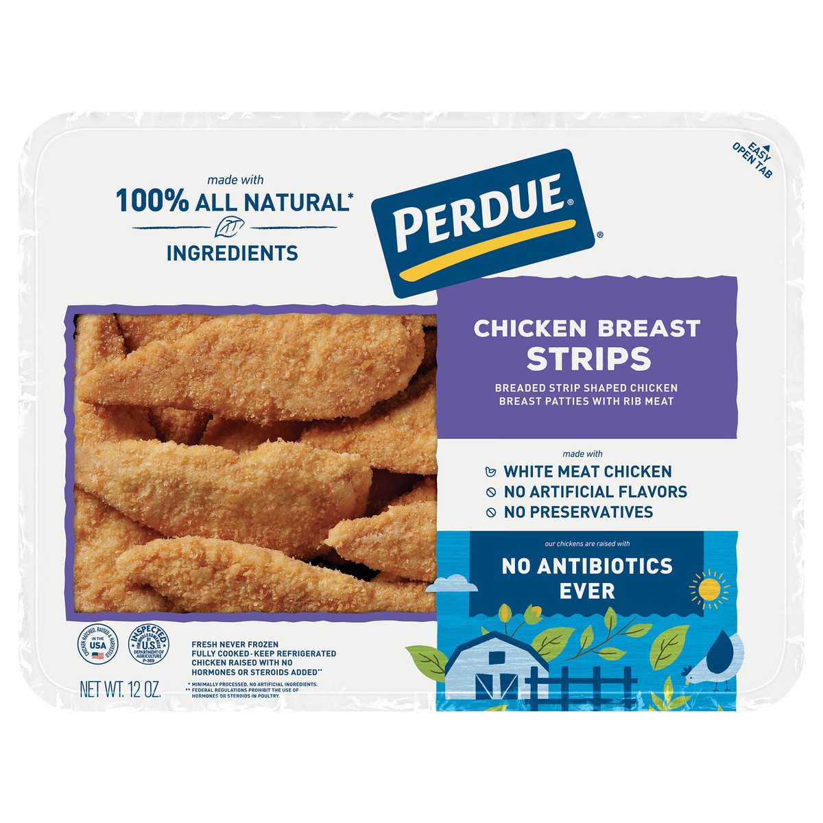 slide 1 of 3, PERDUE Breaded Chicken Breast Strips, 12 oz, 12 oz