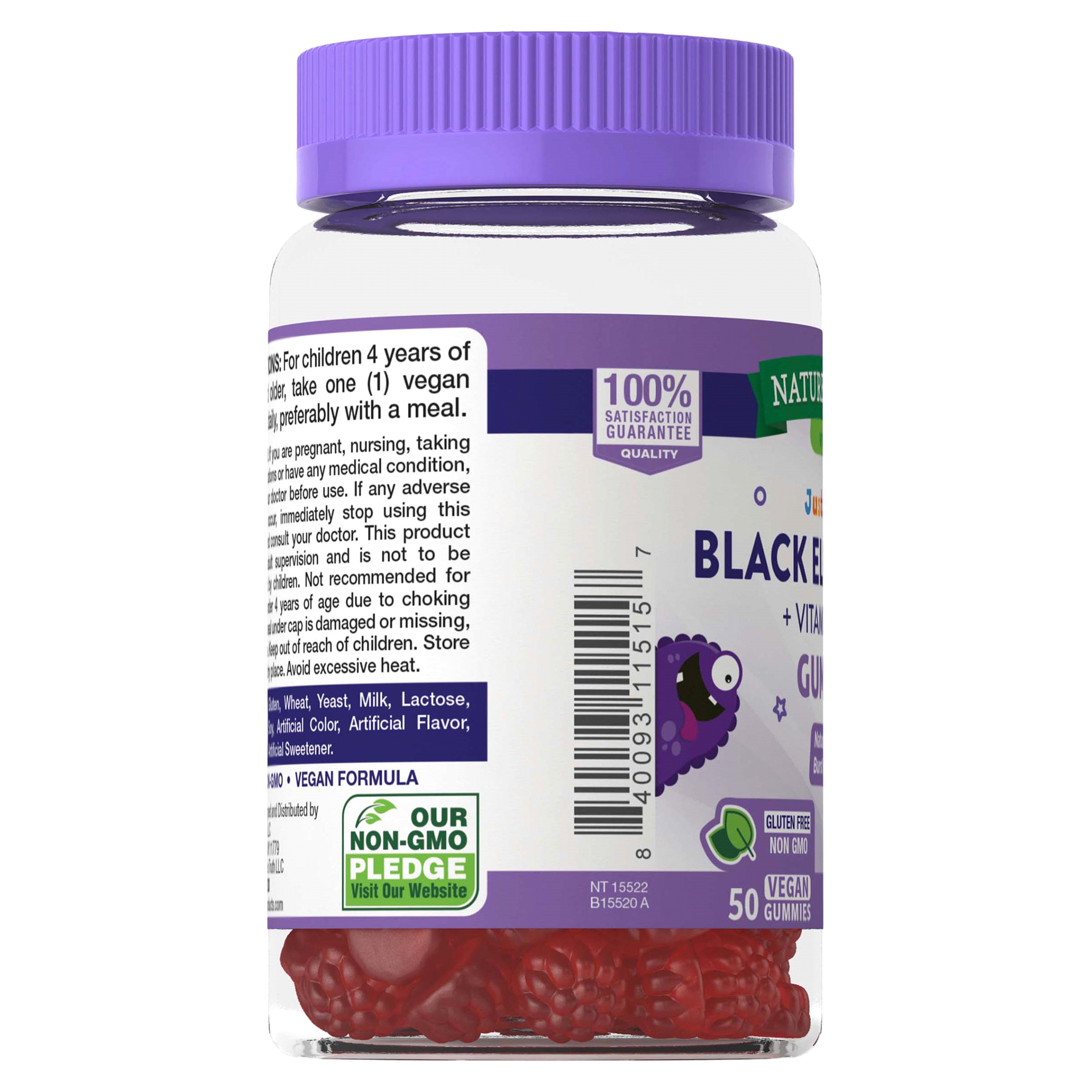 slide 6 of 13, Nature's Truth Just 4 Kidz Black Elderberry plus Vitamin C, Zinc Gummies, 50 ct