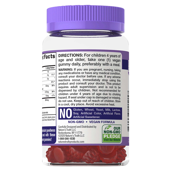 slide 9 of 13, Nature's Truth Just 4 Kidz Black Elderberry plus Vitamin C, Zinc Gummies, 50 ct