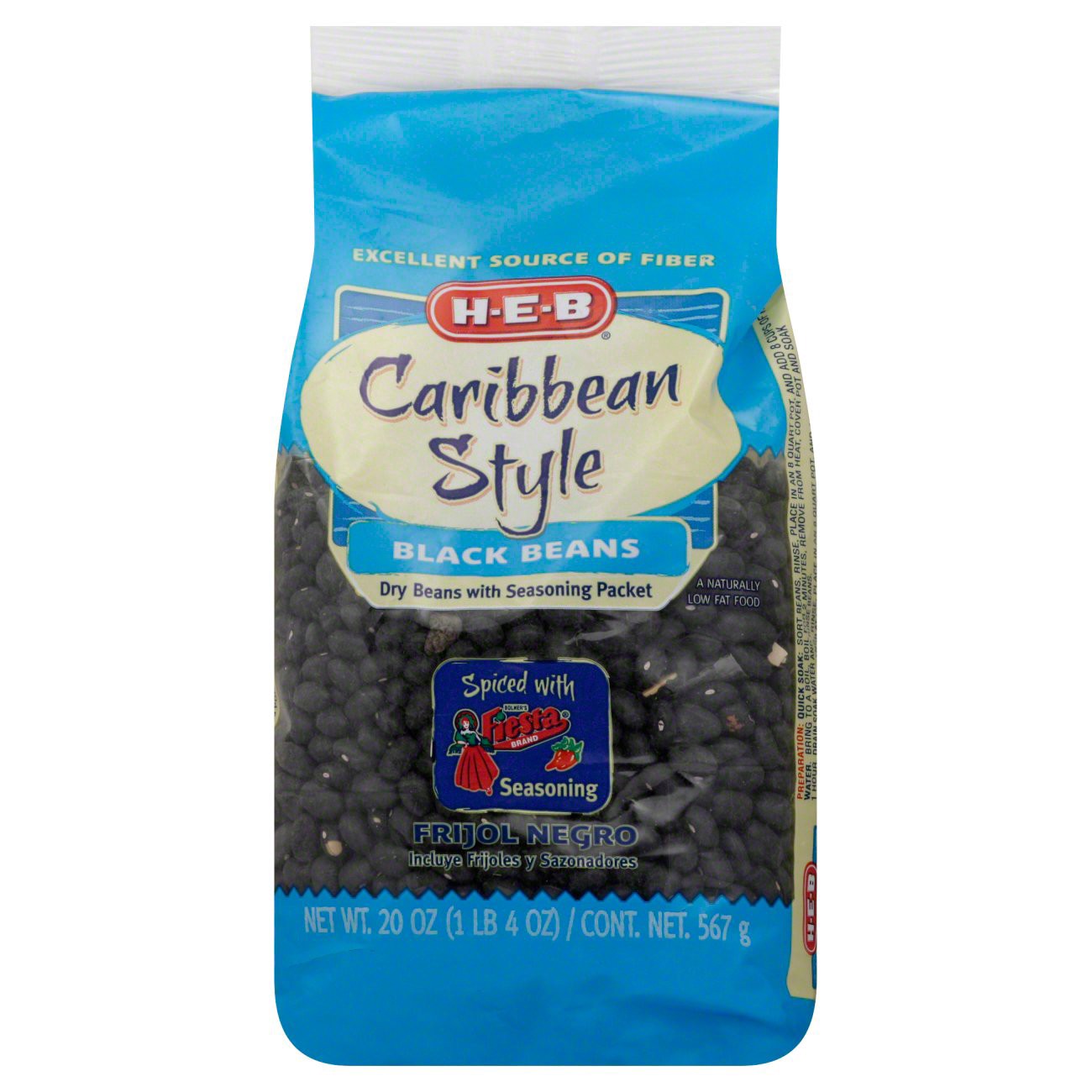 slide 1 of 1, H-E-B Caribbean Style Black Beans, 20 oz