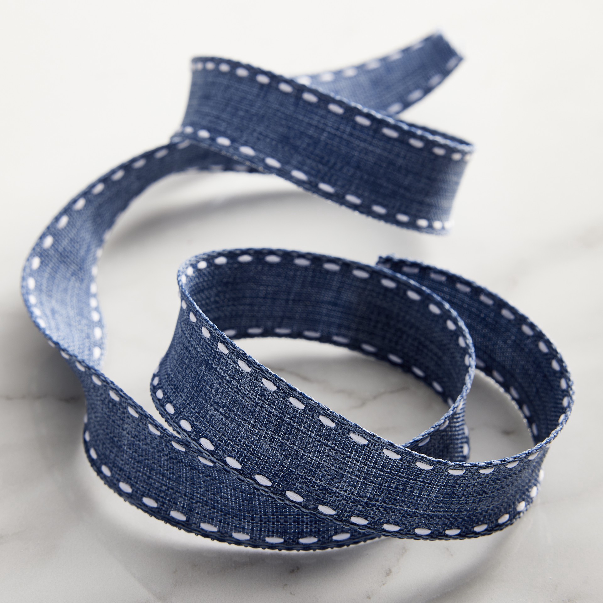 slide 4 of 4, 7/8'' X 2 Yd. Demi Blue Stitch Ribbon By Celebrate It, 0.875 in x 2 yd