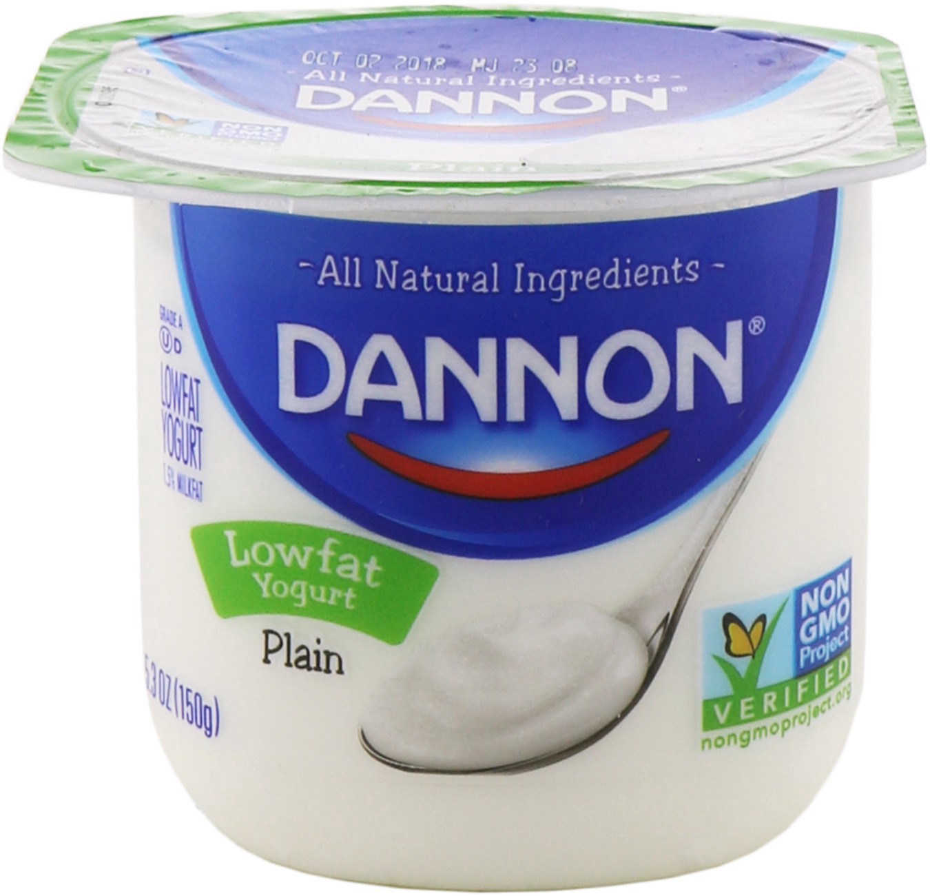slide 1 of 1, Dannon Plain Lowfat Yogurt, 6 oz