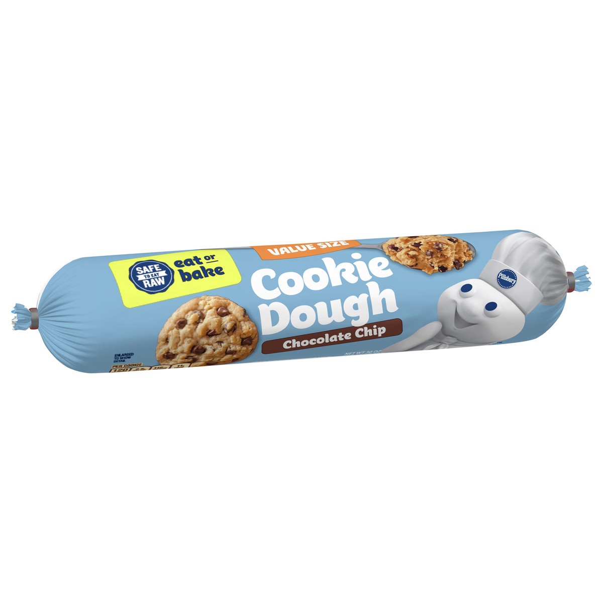 slide 7 of 13, Pillsbury Eat or Bake Refrigerated Cookie Dough, Chocolate Chip, Value Size, Makes 30 Cookies, 30 oz, 30 oz