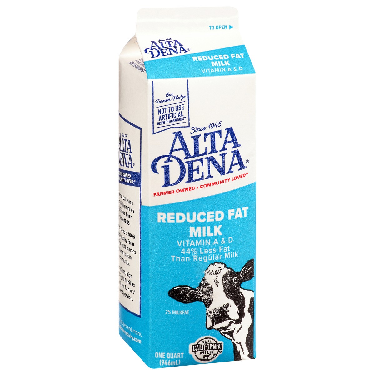 slide 2 of 9, Alta Dena Reduced Fat Milk 1 qt Carton, 1 qt