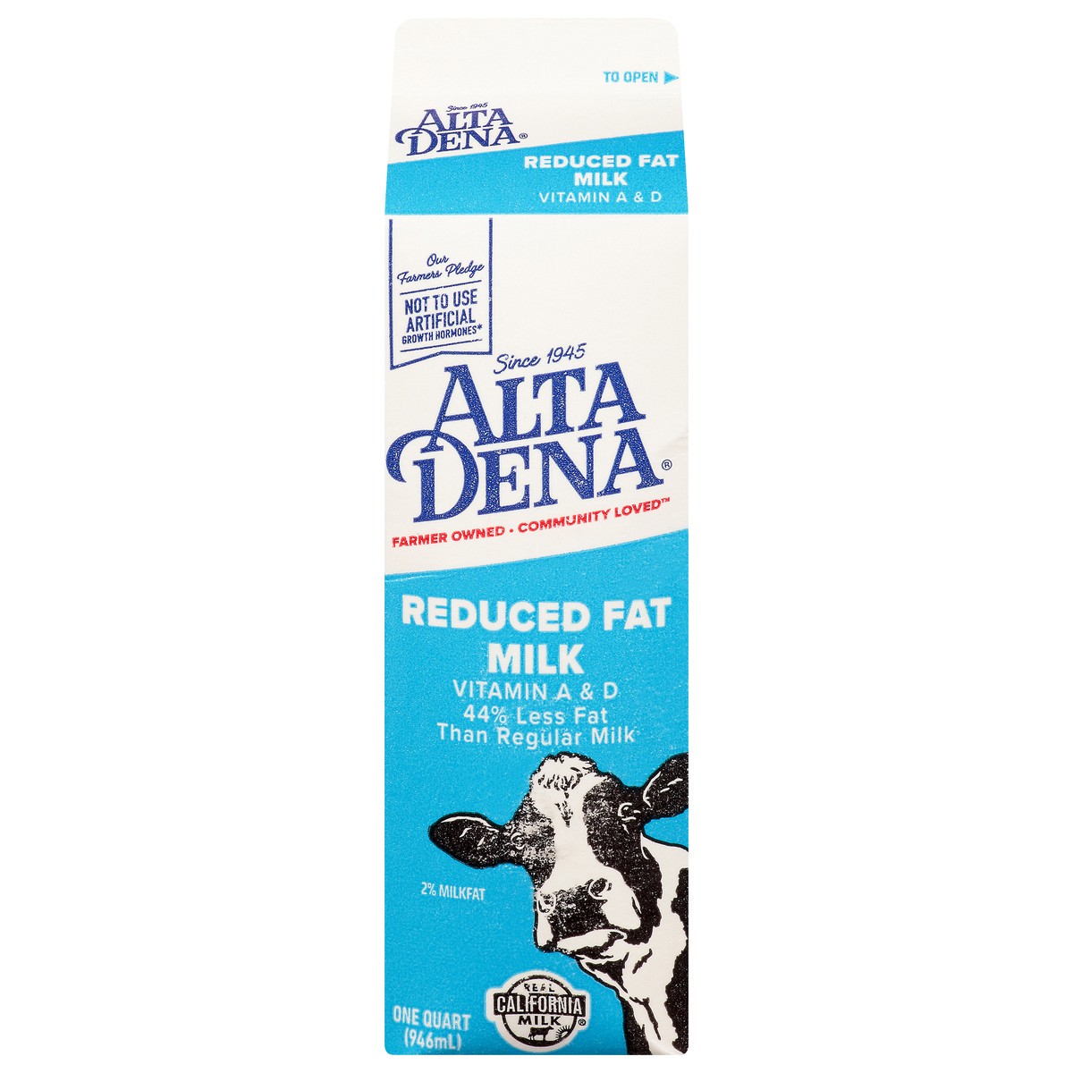 slide 1 of 9, Alta Dena Reduced Fat Milk 1 qt Carton, 1 qt