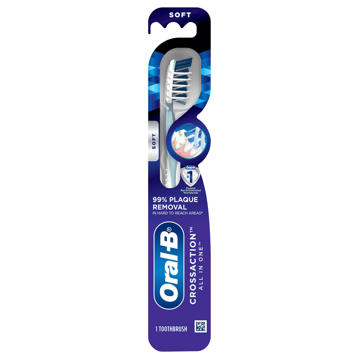 slide 1 of 69, Oral-B CrossAction Soft All in One Toothbrush 1 ea, 1 ct