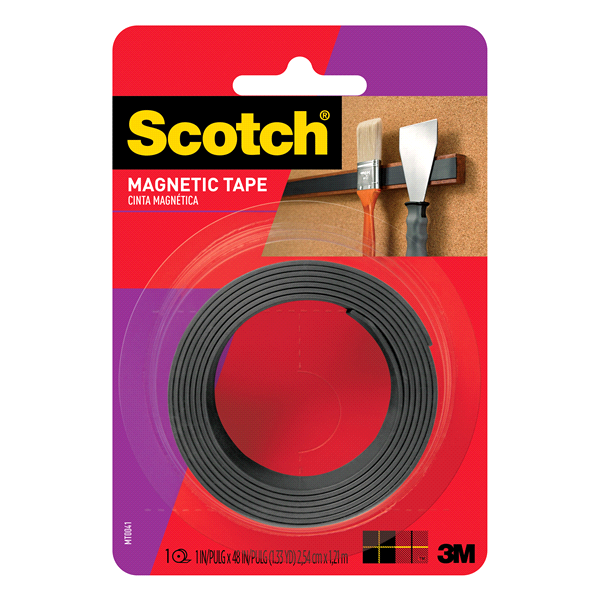 slide 1 of 5, Scotch Magnetic Tape, Black, 1 in x 4 ft