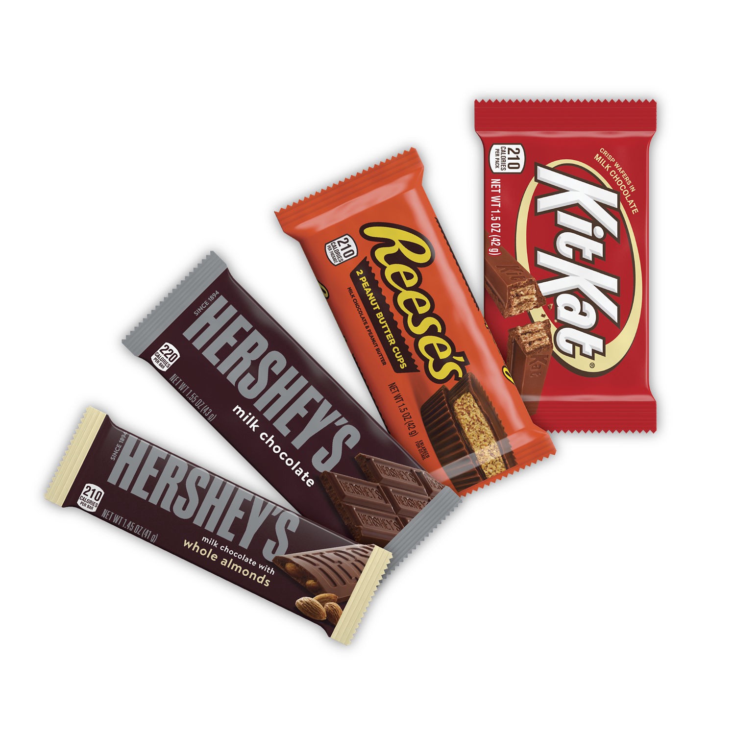 slide 5 of 7, HERSHEY'S, KIT KAT and REESE'S Assorted Milk Chocolate Candy Bars, 45 oz (30 Count), 45 oz