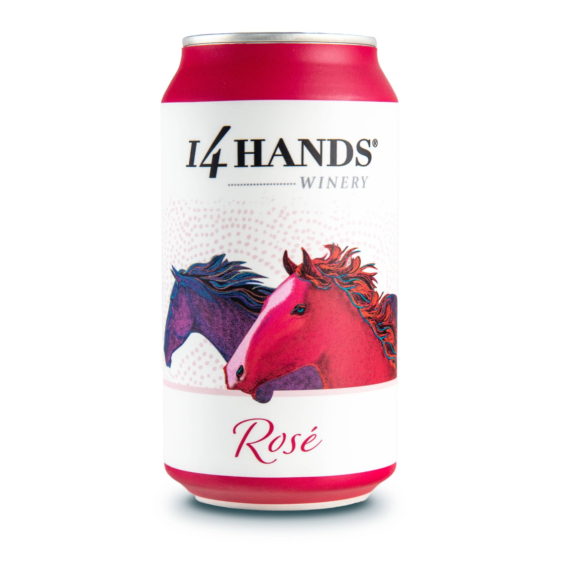 slide 1 of 4, 14 Hands Rose Can, 375 ml