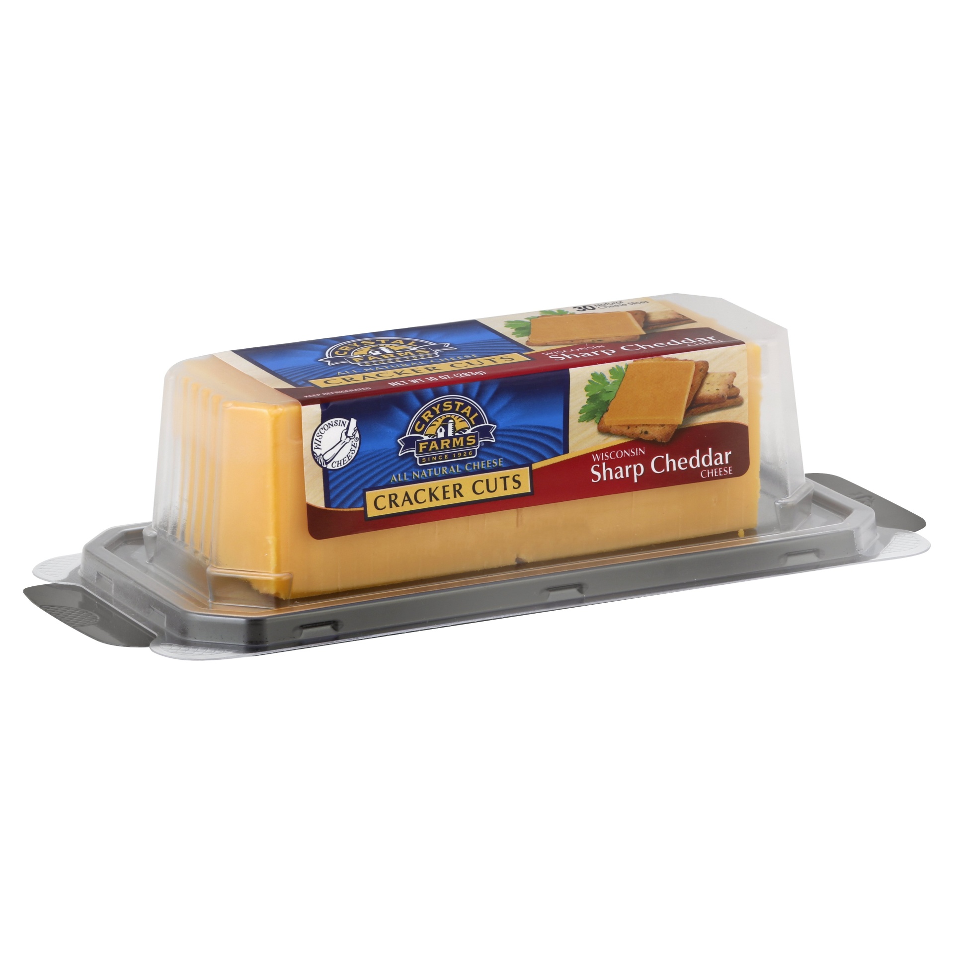 slide 1 of 1, Crystal Farms Cracker Cuts Wisconsin Sharp Cheddar Cheese, 10 oz