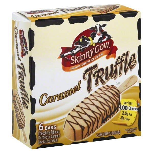 slide 1 of 6, Skinny Cow Caramel Truffle Low Fat Ice Cream Bars, 6 ct