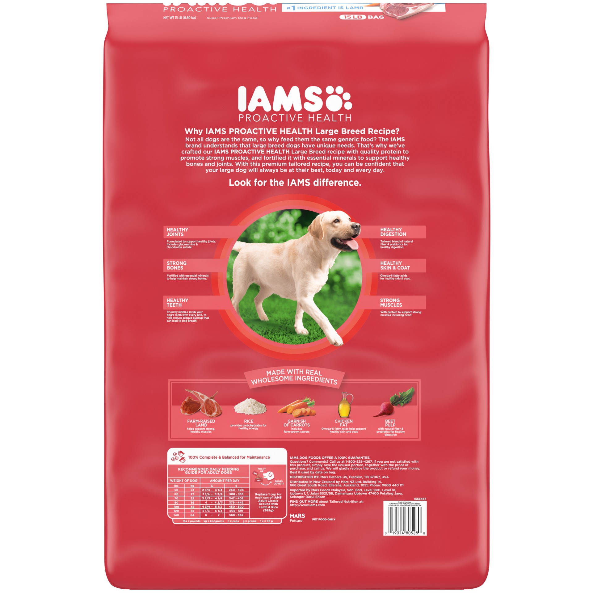 slide 6 of 6, IAMS PROACTIVE HEALTH Large Breed Adult Dry Dog Food Lamb & Rice Recipe, 15 lb. Bag, 15 lb