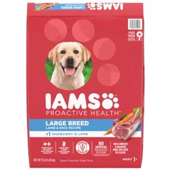 IAMS PROACTIVE HEALTH Large Breed Adult Dry Dog Food Lamb & Rice Recipe, 15 lb. Bag