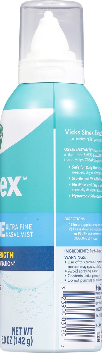 slide 5 of 12, VICKS Sinex Saline Extra Strength Nasal Spray, 3X Concentrated, 5 oz, 5 oz