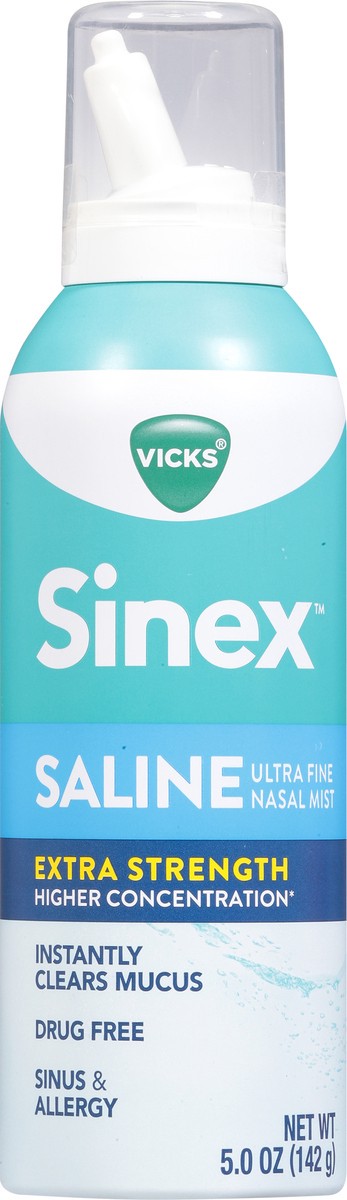 slide 2 of 12, VICKS Sinex Saline Extra Strength Nasal Spray, 3X Concentrated, 5 oz, 5 oz