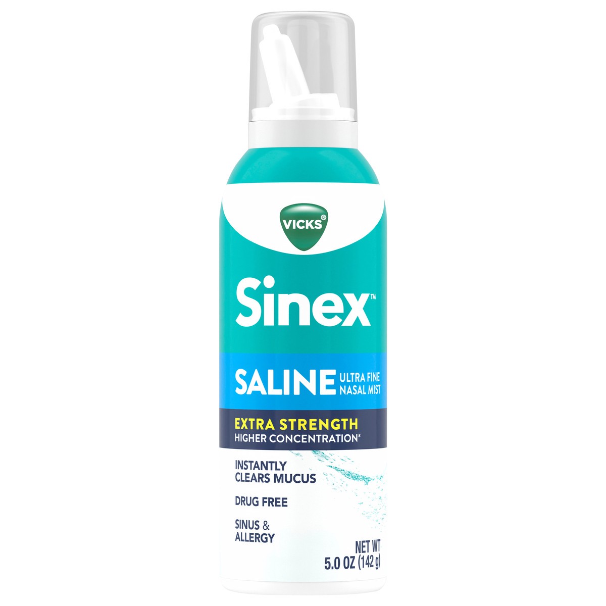 slide 1 of 12, VICKS Sinex Saline Extra Strength Nasal Spray, 3X Concentrated, 5 oz, 5 oz