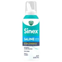 VICKS Sinex Saline Extra Strength Nasal Spray, 3X Concentrated* Drug Free Ultra Fine Mist, Instantly Clears Mucus, Fast &, Effective Relief for Congestion From Sinus & Allergy, Ultra Concentrated to Clear Congestion Fast, Safe For Daily Use, 5 OZ