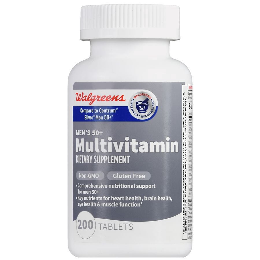slide 3 of 5, Walgreens Men 50+ Multivitamin Tablets, 200 ct