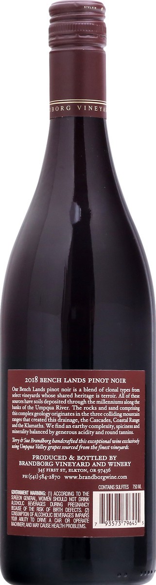 slide 11 of 11, Brandborg - Bench Lands Pinot Noir, 750 ml