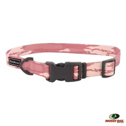 Water & Woods Adjustable Dog Collar - Pink Camo - Medium - 1" x 14"-20"