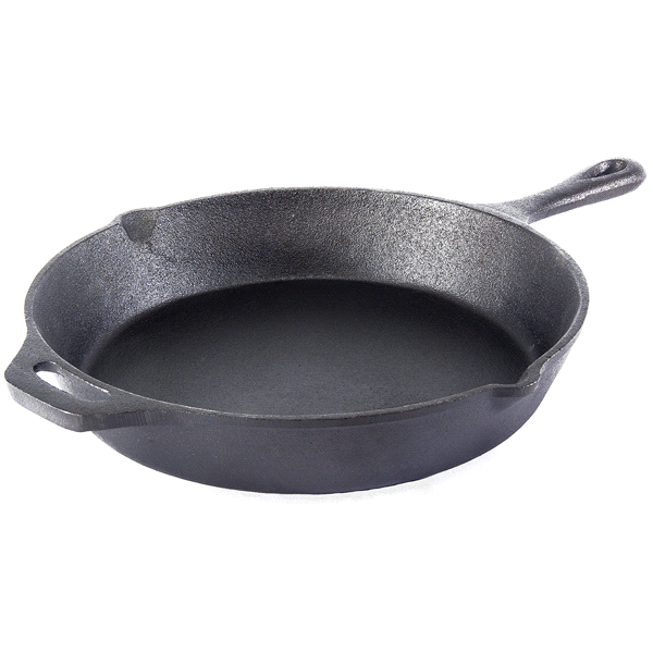 slide 1 of 1, Grand Gourmet 12 inch Round Skillet Cast Iron With Helper Handle, 1 ct