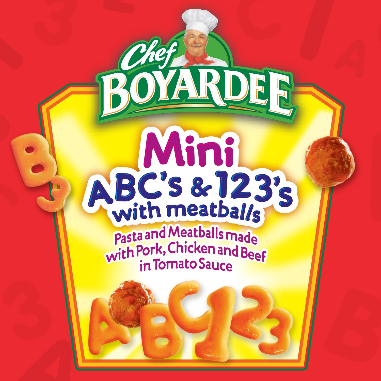 slide 5 of 5, Chef Boyardee Mini ABC's and 123's with Meatballs, 15 oz, 15 oz