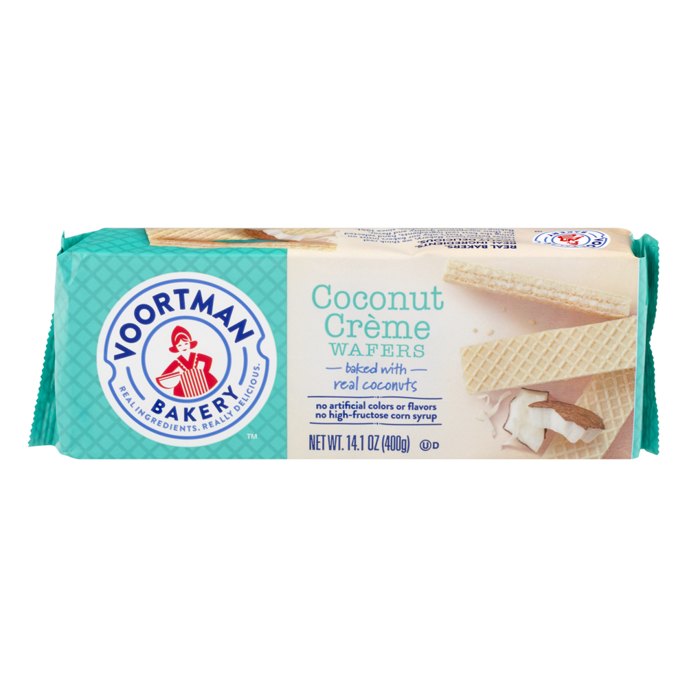 slide 1 of 6, Voortman Bakery Coconut Creme Wafers, 14.1 oz