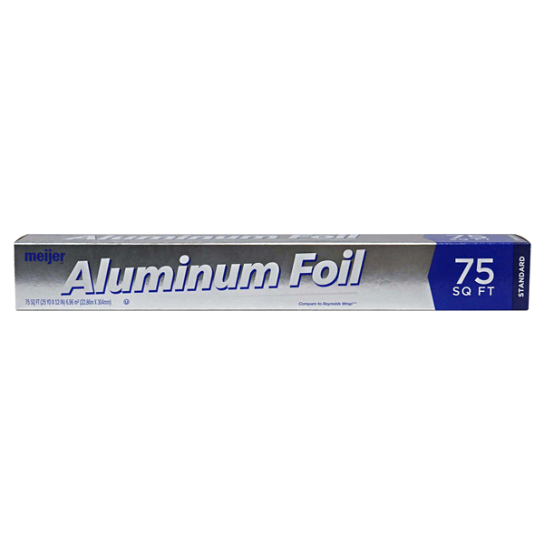 slide 1 of 1, Meijer 12'' Standard Aluminum Foil, 75 sq ft