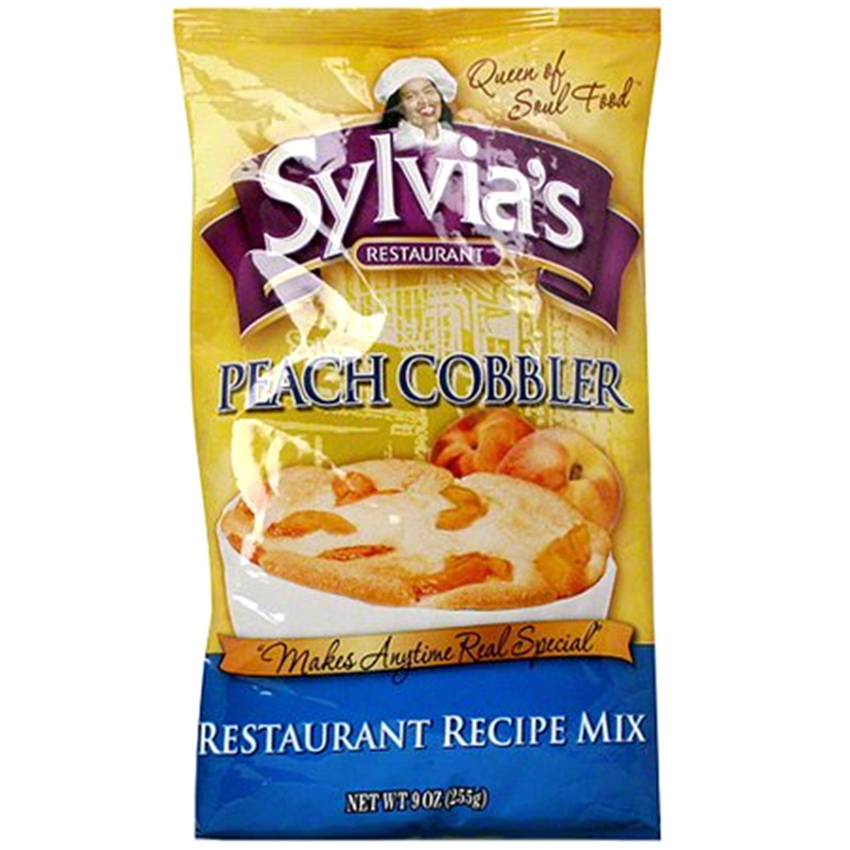 slide 1 of 1, Sylvia's Peach Cobbler Restaurant Recipe Mix, 9 oz