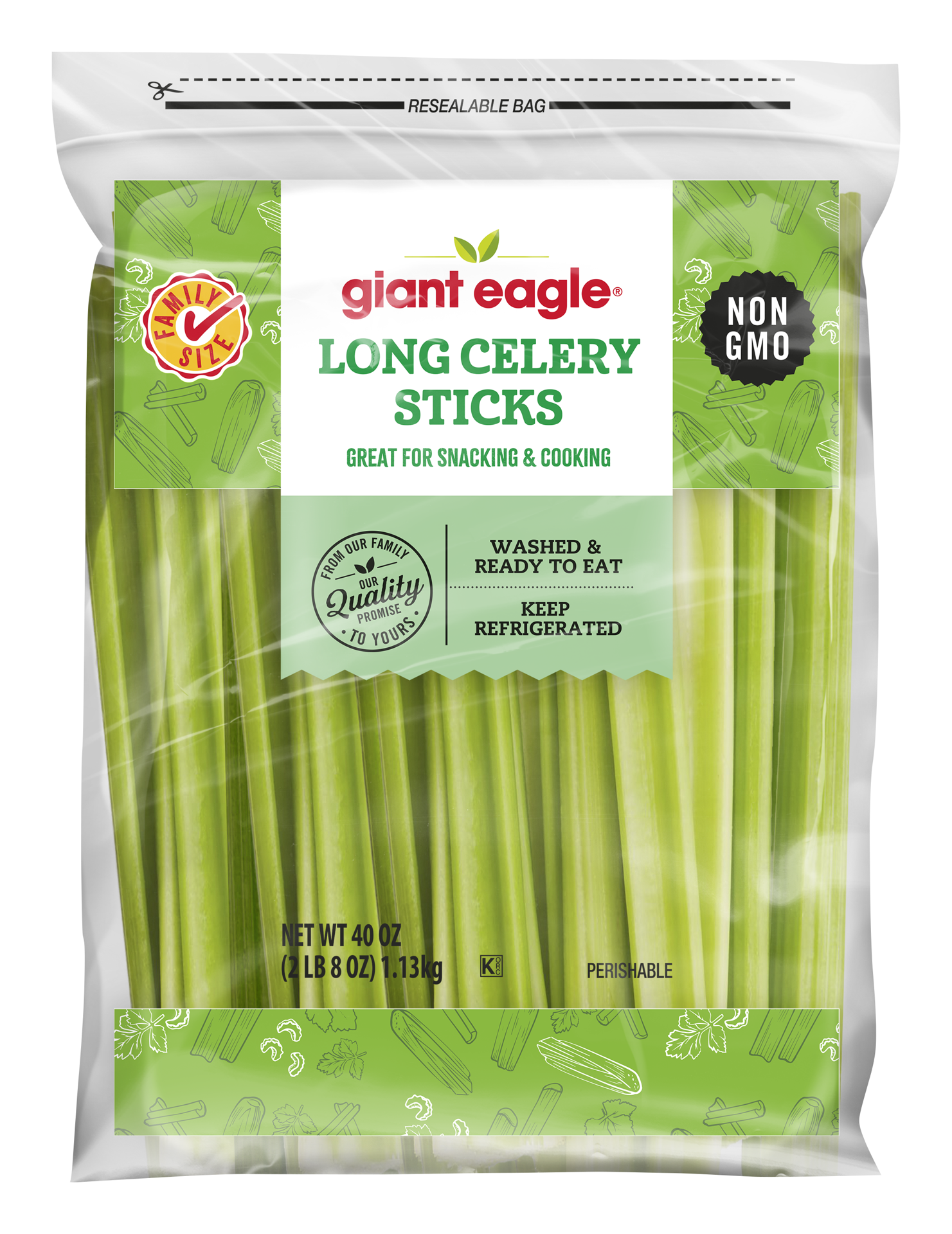 slide 1 of 1, Giant Eagle Celery Sticks, Long, Value Size, 40 oz
